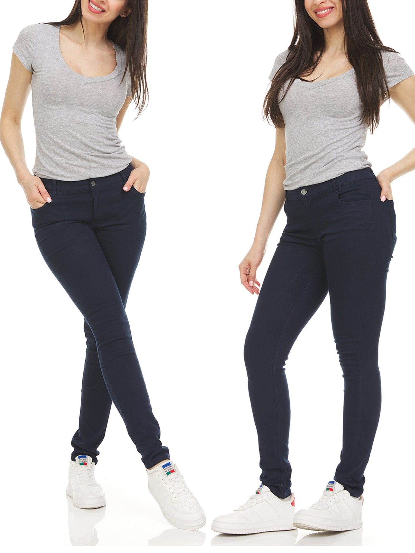 Women's Super Stretchy Skinny 5-Pocket Uniform Soft Chino Pants - GalaxybyHarvic
