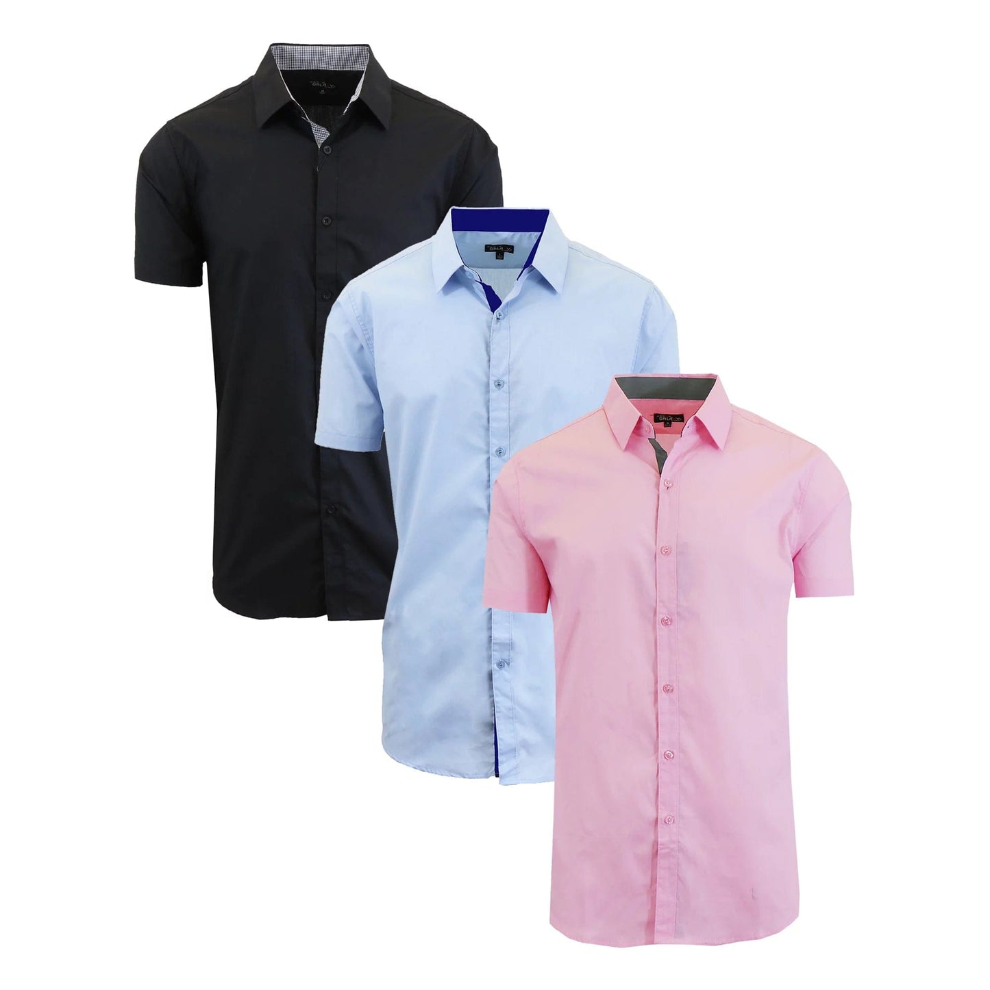 Men's 3-Pack Short Sleeve Dress Shirts (S-5XL) - GalaxybyHarvic