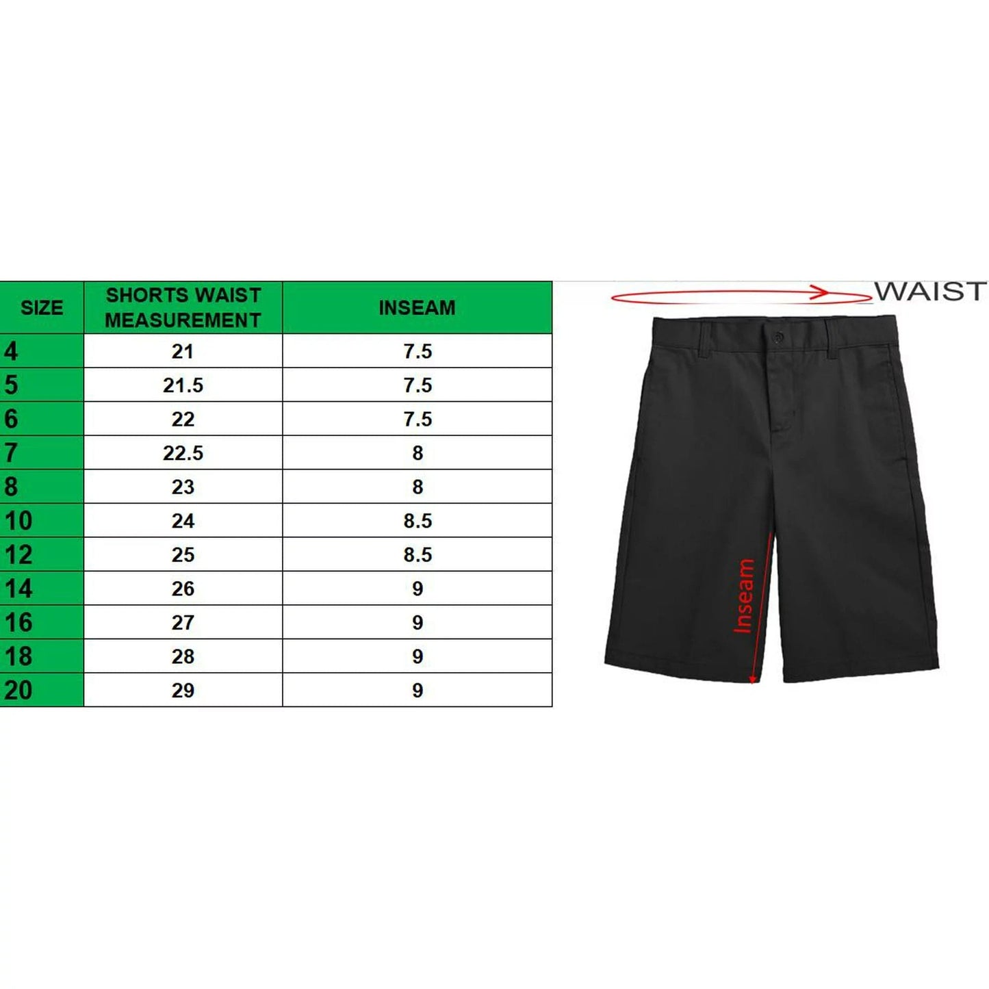 Boys Flat Front Twill School Uniform Shorts - GalaxybyHarvic