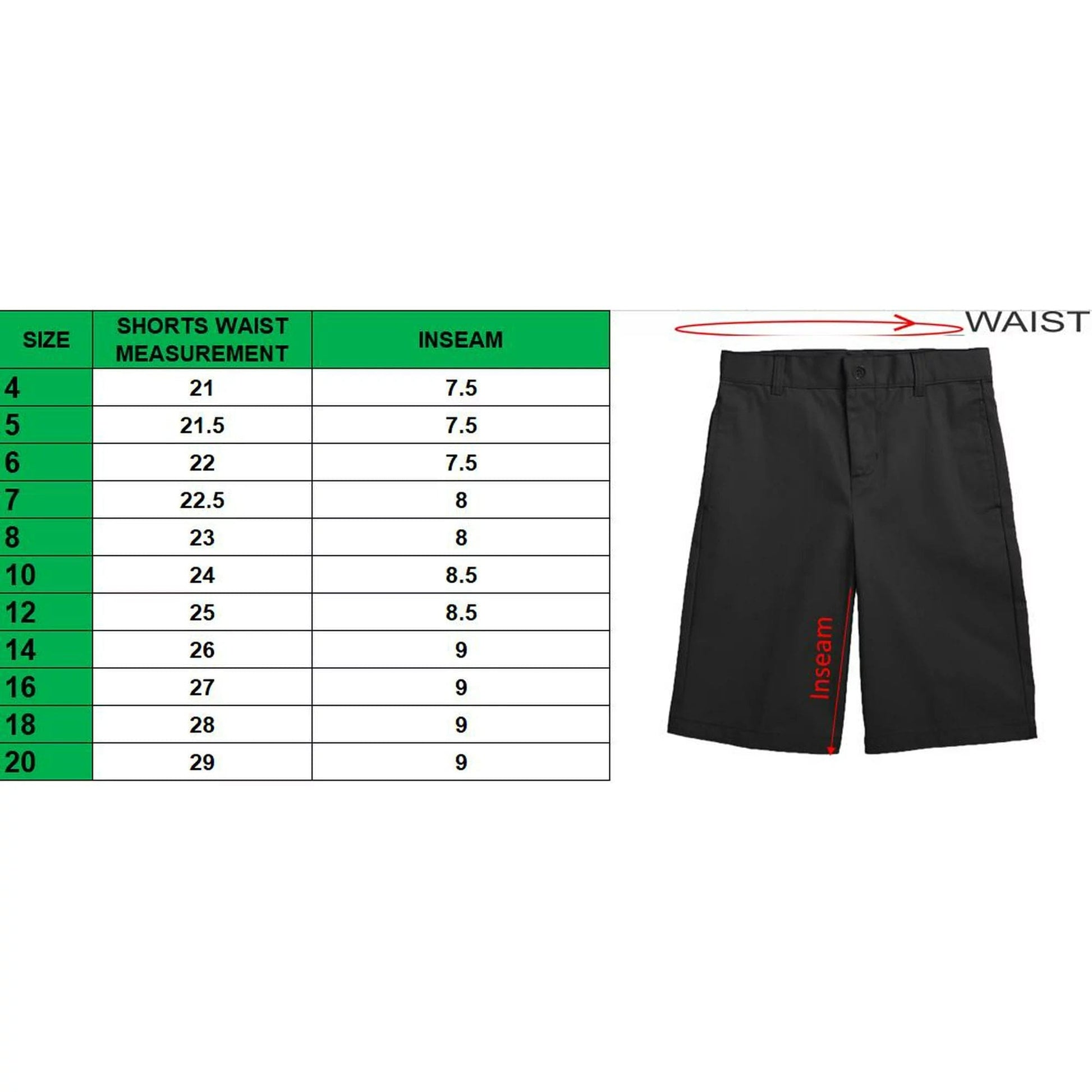 Boys Flat Front Twill School Uniform Shorts - GalaxybyHarvic