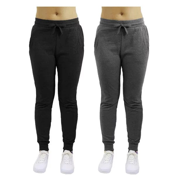 GBH Women's Slim Fit Fleece Jogger Sweatpants with Zipper Pockets 2-Pack - GalaxybyHarvic