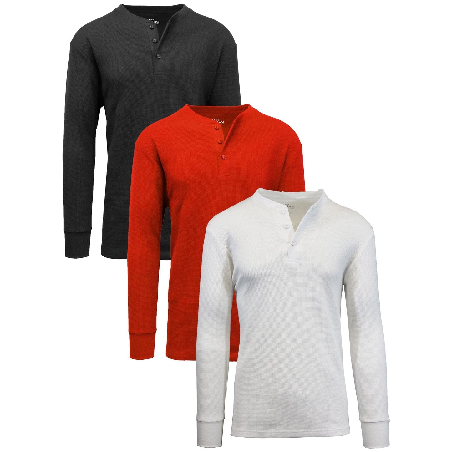3-Pack Mens Long Sleeve Henley Thermal Tee (S-3XL) - GalaxybyHarvic