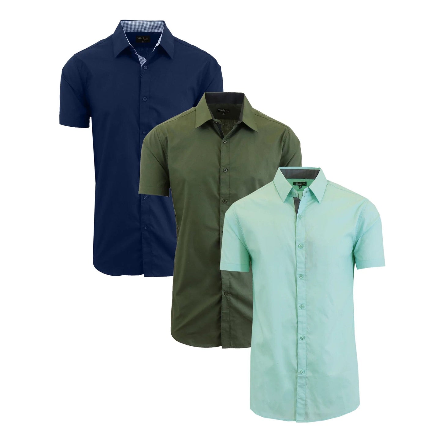 Men's 3-Pack Short Sleeve Dress Shirts (S-5XL) - GalaxybyHarvic