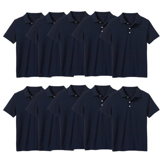 10-Pack School Uniform Tagless Polo Tshirt for Little Boys & Big Boys - GalaxybyHarvic