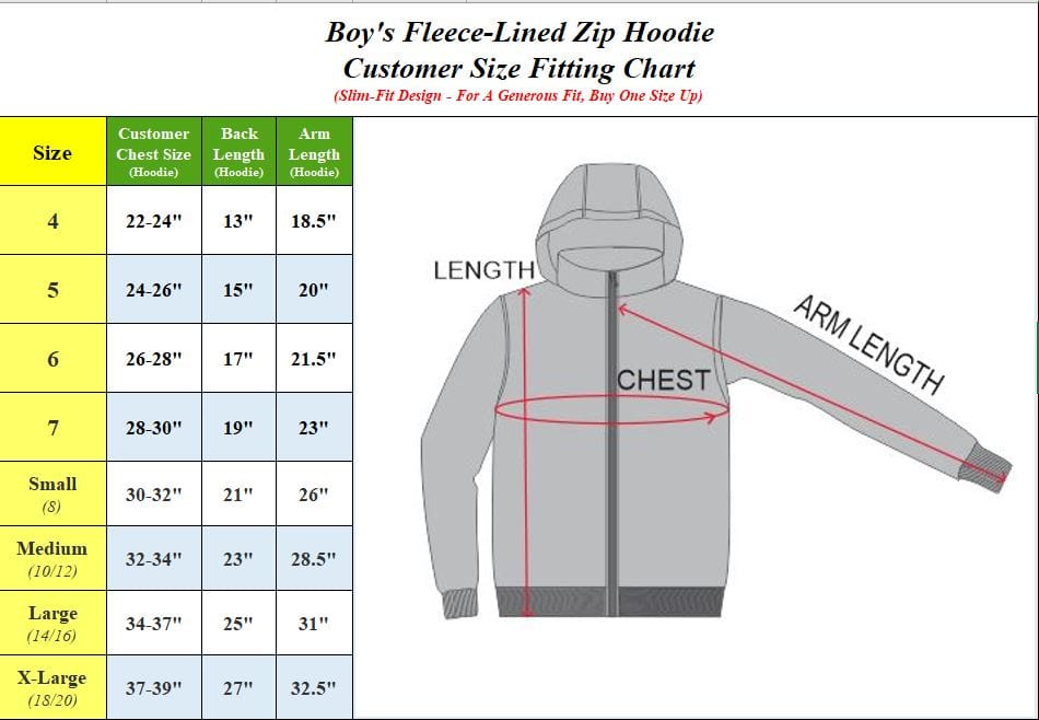 Galaxy By Harvic Boy's Fleece-Lined Zip Hoodie (S-XL) - GalaxybyHarvic