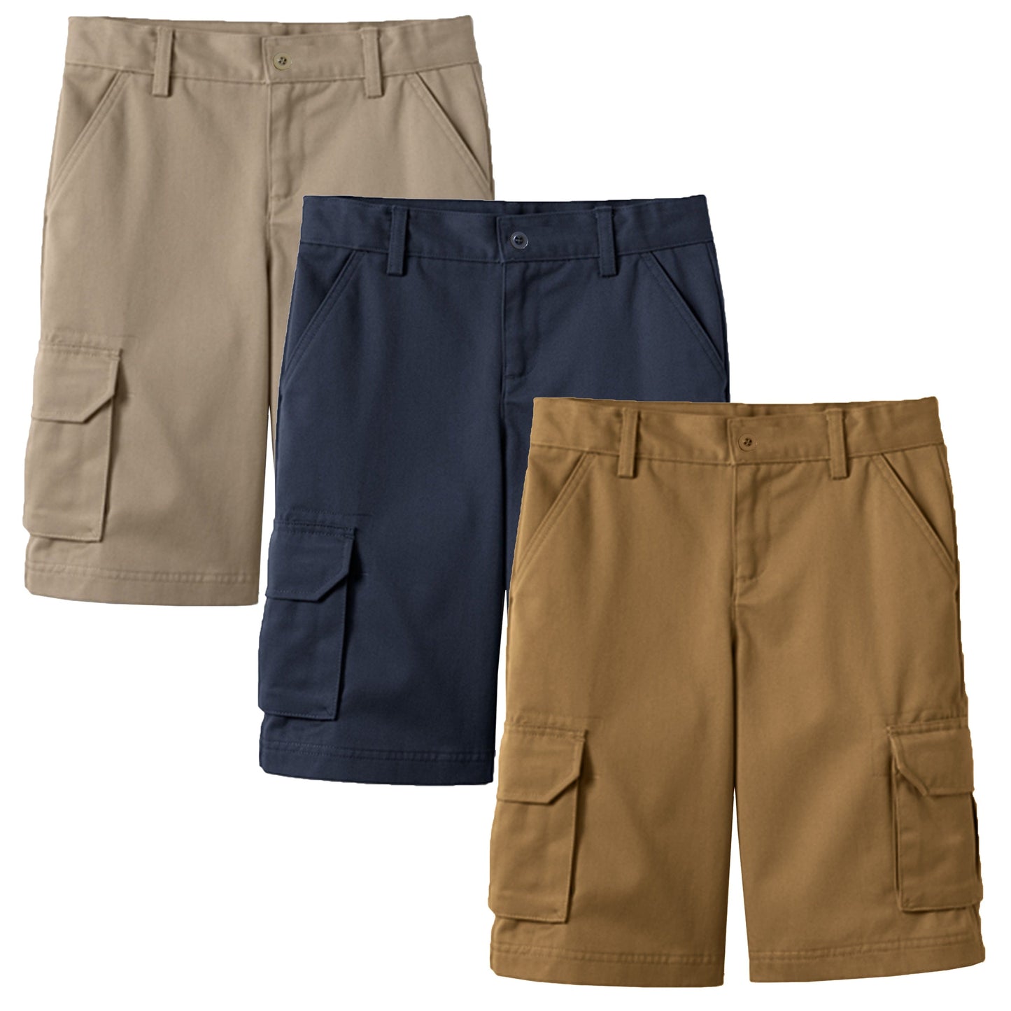 3-Pack Boy's Stretch Cotton Cargo Shorts (Sizes, 8-18) - GalaxybyHarvic