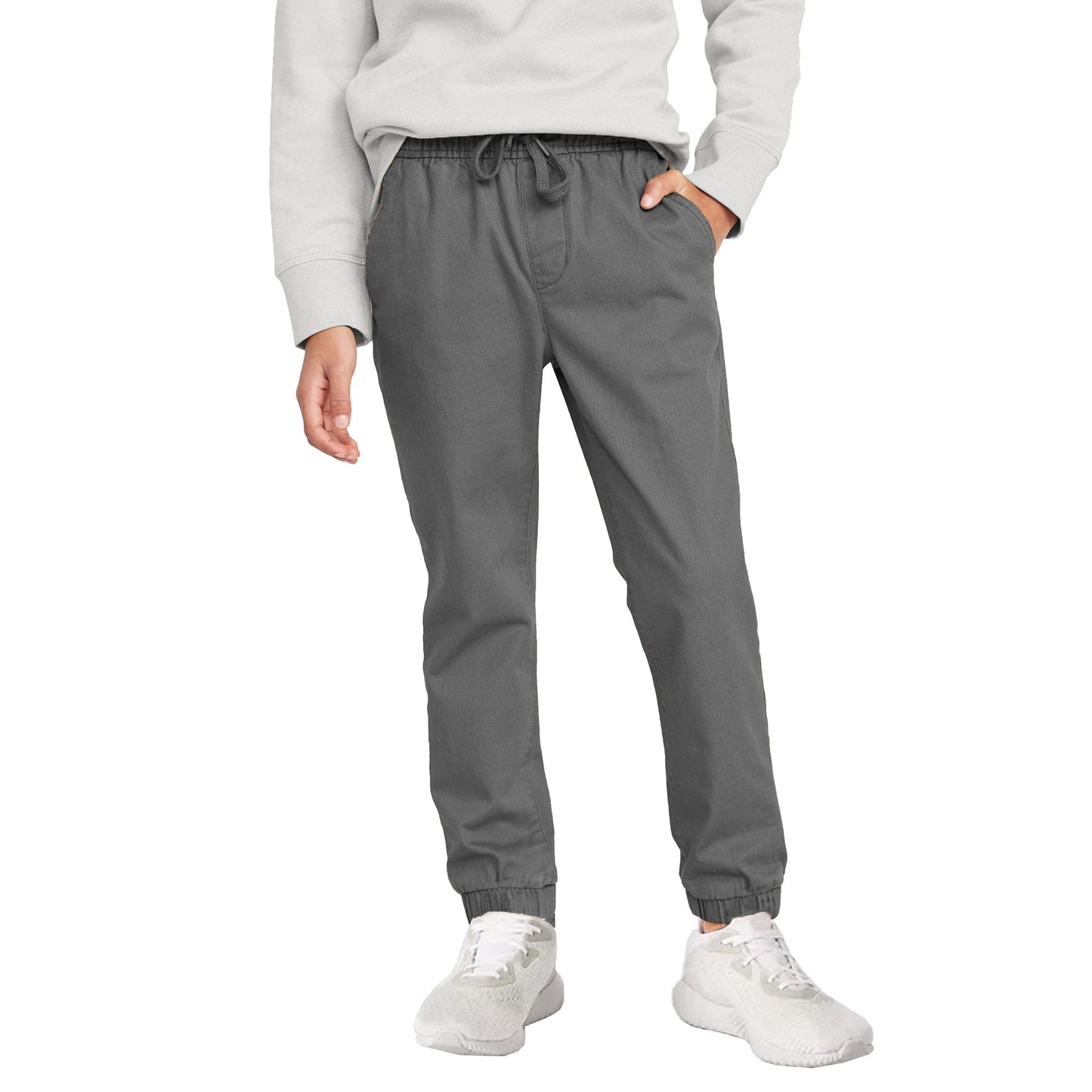 Boy's Slim Fitting Cotton Stretch Classic Twill Joggers - GalaxybyHarvic