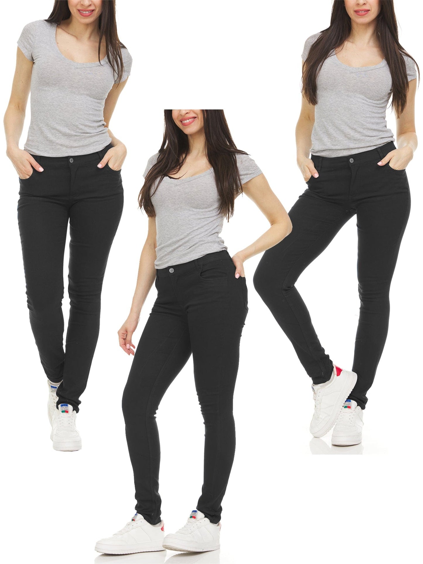 Girl's (3-PACK) Super Stretchy Skinny 5-Pocket Uniform Soft Chino Pants - GalaxybyHarvic