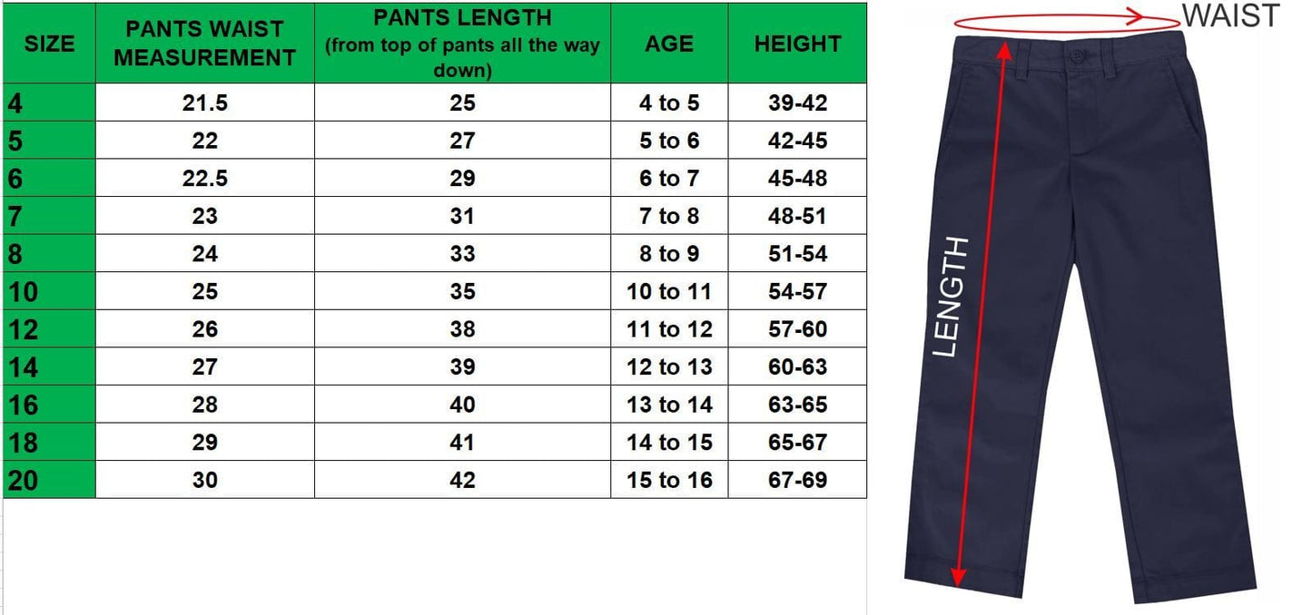 Boys Slim Straight Flat Front School Uniform Pants - GalaxybyHarvic