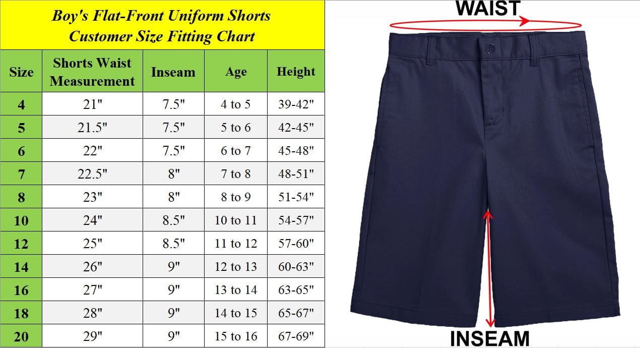 Boys Stretch Flat Front Twill School Uniform Shorts - GalaxybyHarvic