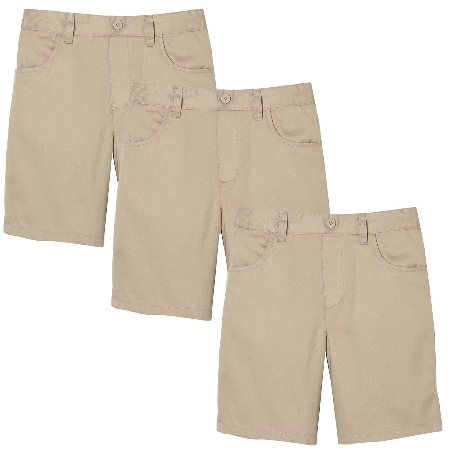 3-Pack Girls School Uniform Super Stretch Bermuda Shorts - GalaxybyHarvic
