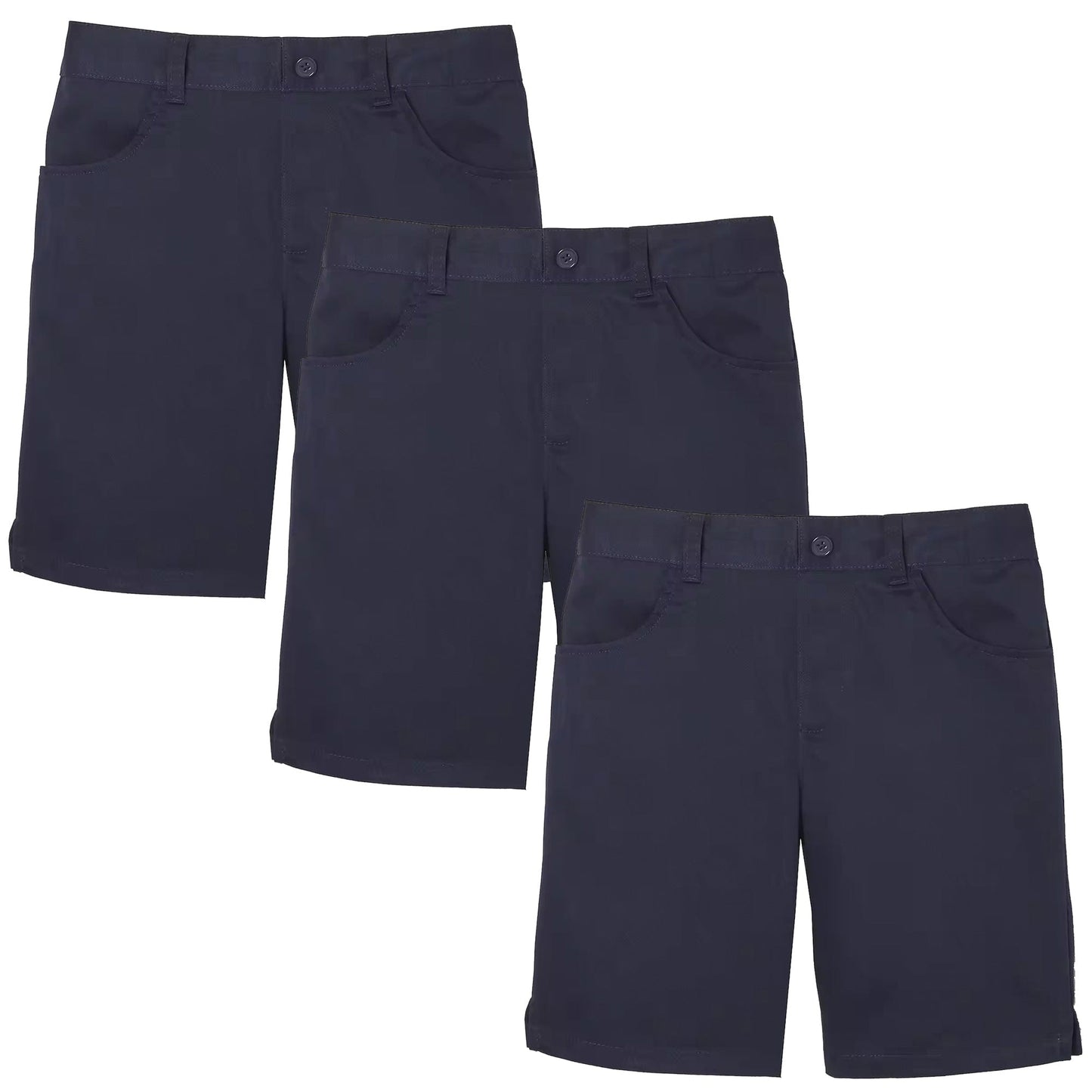 3-Pack Girls School Uniform Super Stretch Bermuda Shorts - GalaxybyHarvic