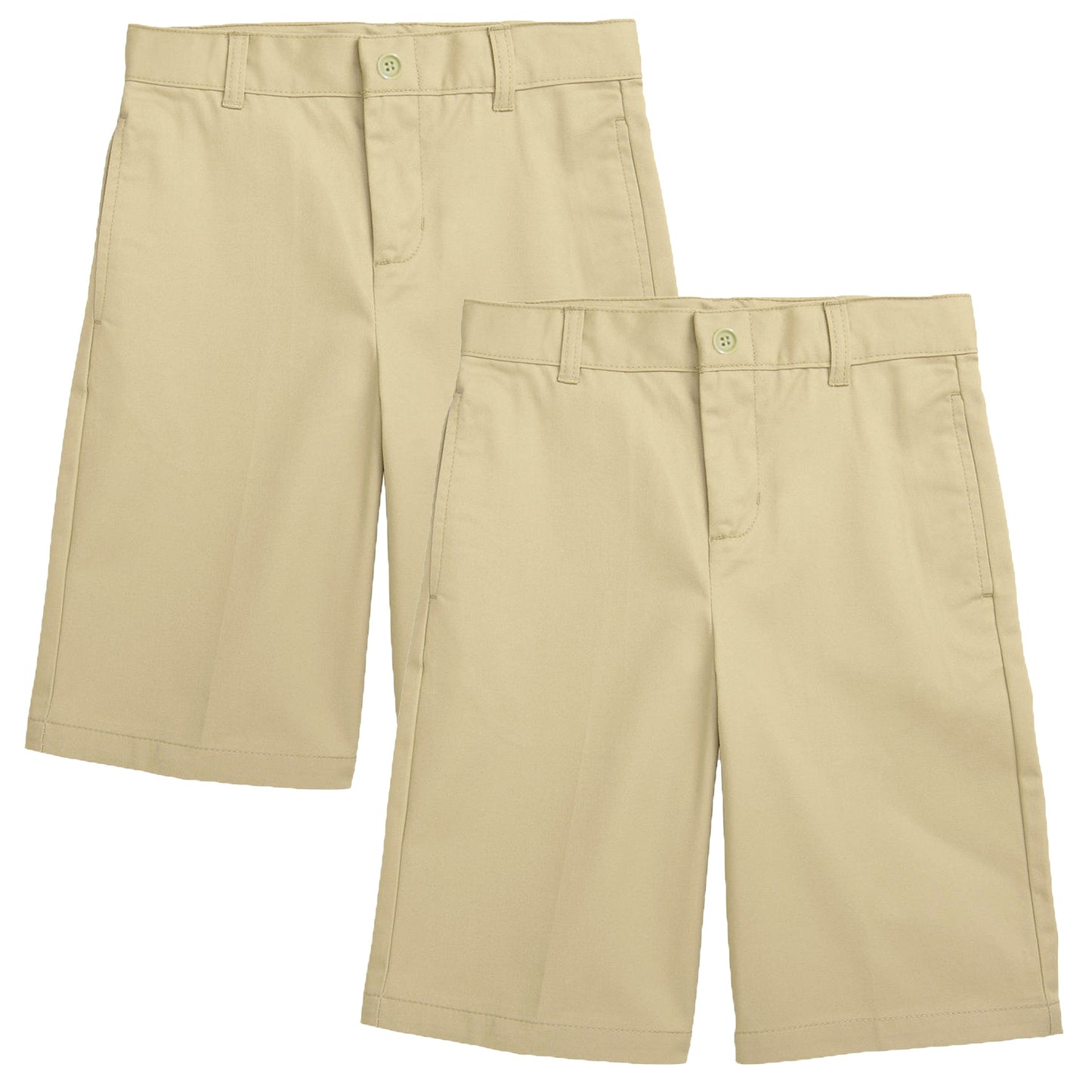 Boys (2-Pack) Stretch Flat Front Twill School Uniform Shorts - GalaxybyHarvic