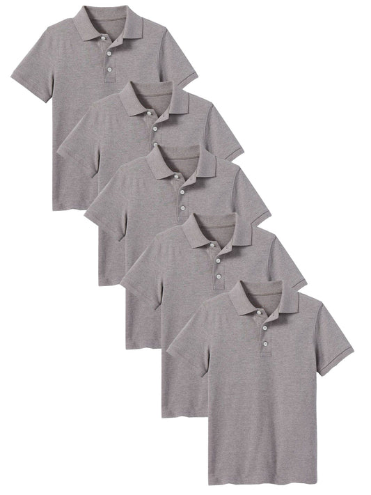 5-Pack School Uniform Tagless Polo Tshirt for Little Boys & Big Boys - GalaxybyHarvic