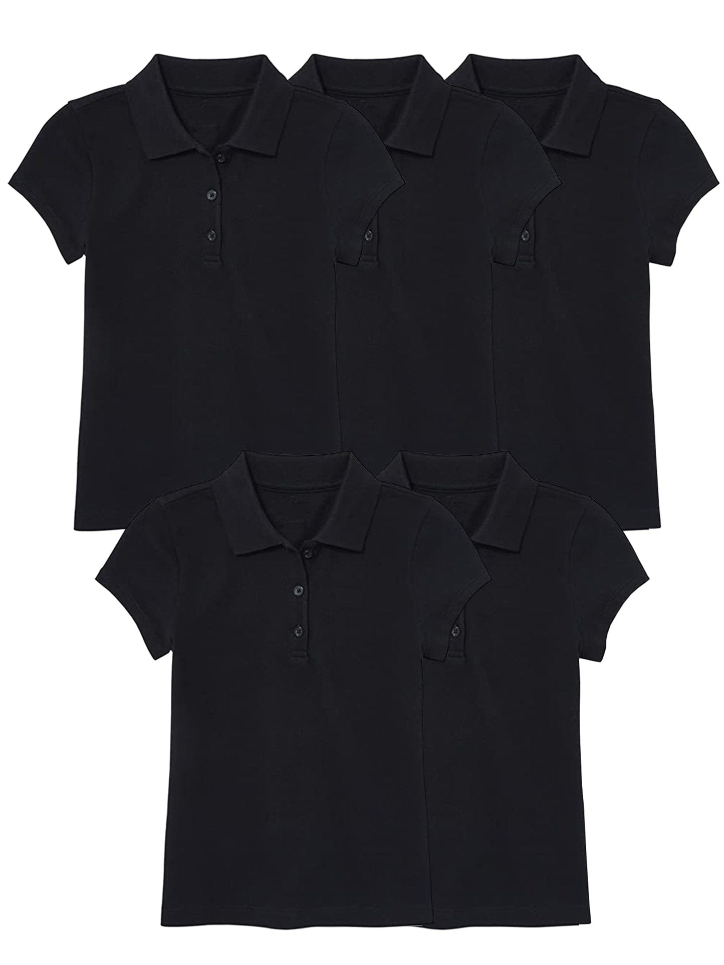 Girl's (5-PACK) Short Sleeve Polo Shirt (Sizes S-2X) - GalaxybyHarvic