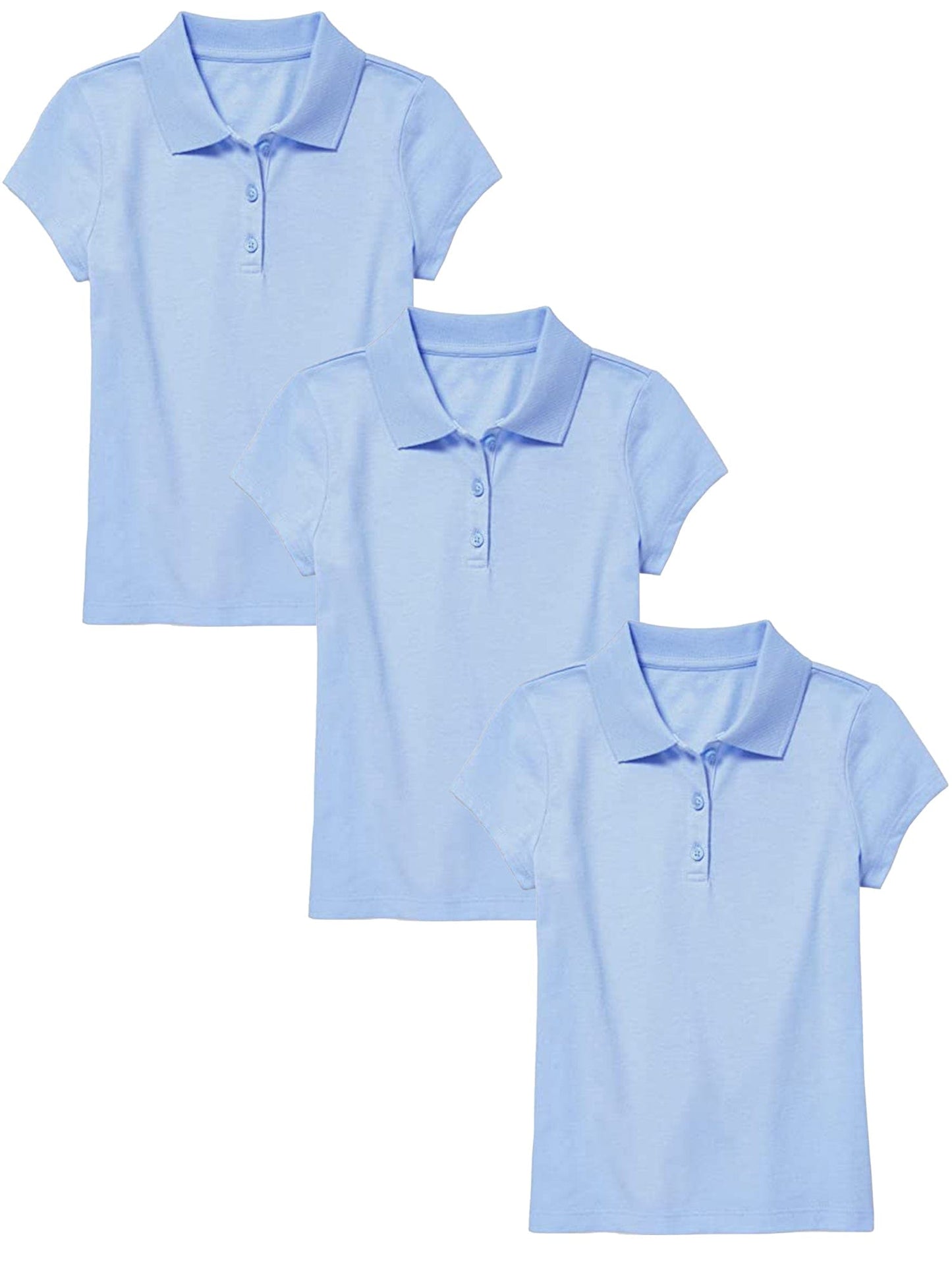 Girl's (3-PACK) Short Sleeve Polo Shirt (Sizes S-2X) - GalaxybyHarvic