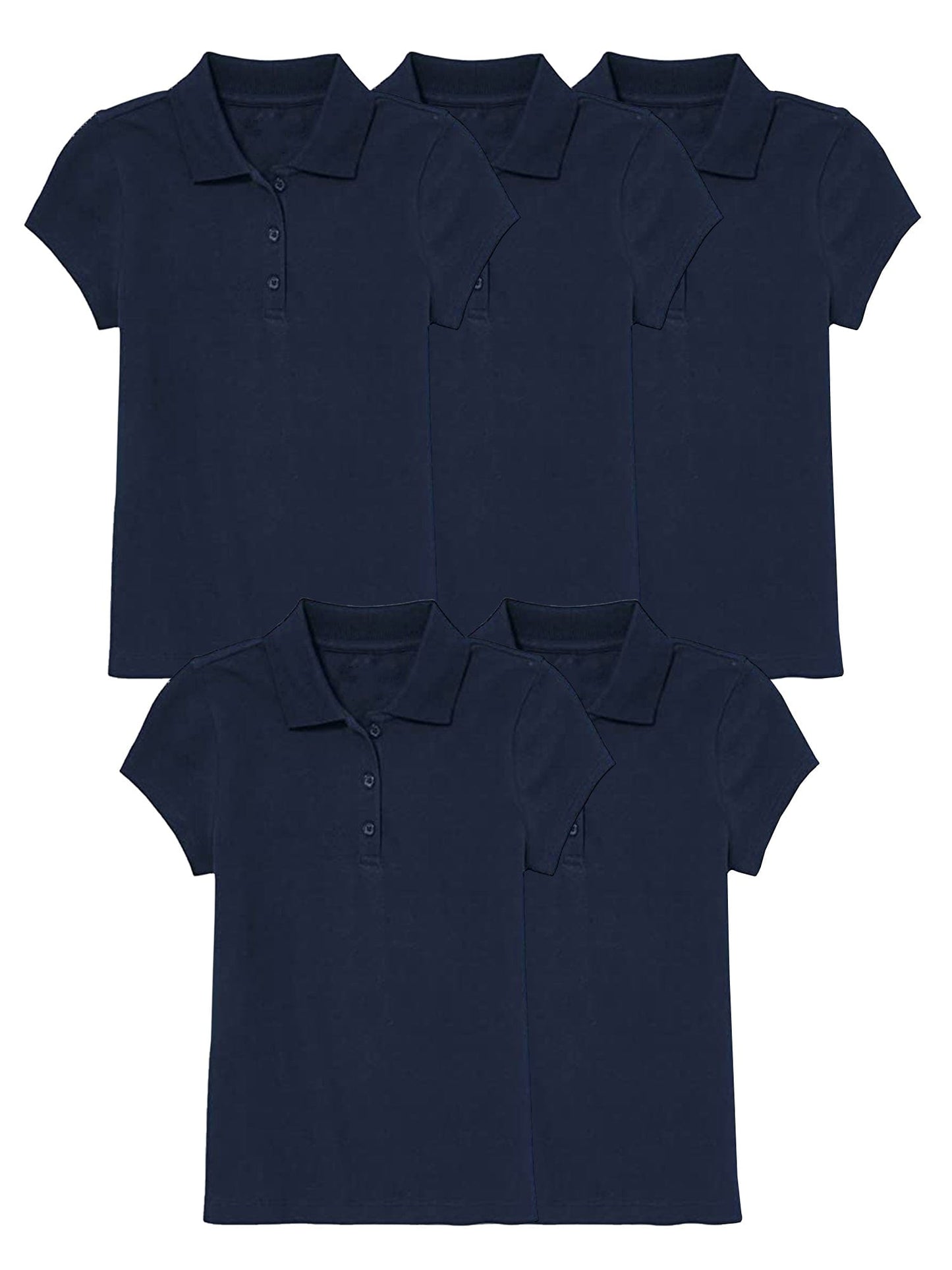 Girl's (5-PACK) Short Sleeve Polo Shirt (Sizes S-2X) - GalaxybyHarvic