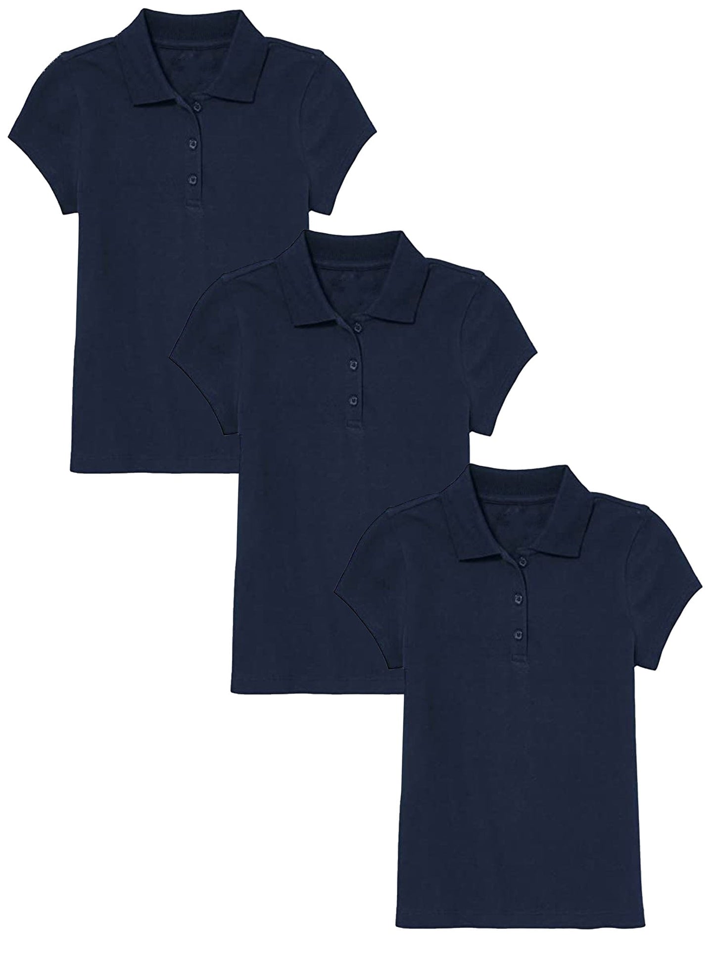 Girl's (3-PACK) Short Sleeve Polo Shirt (Sizes S-2X) - GalaxybyHarvic