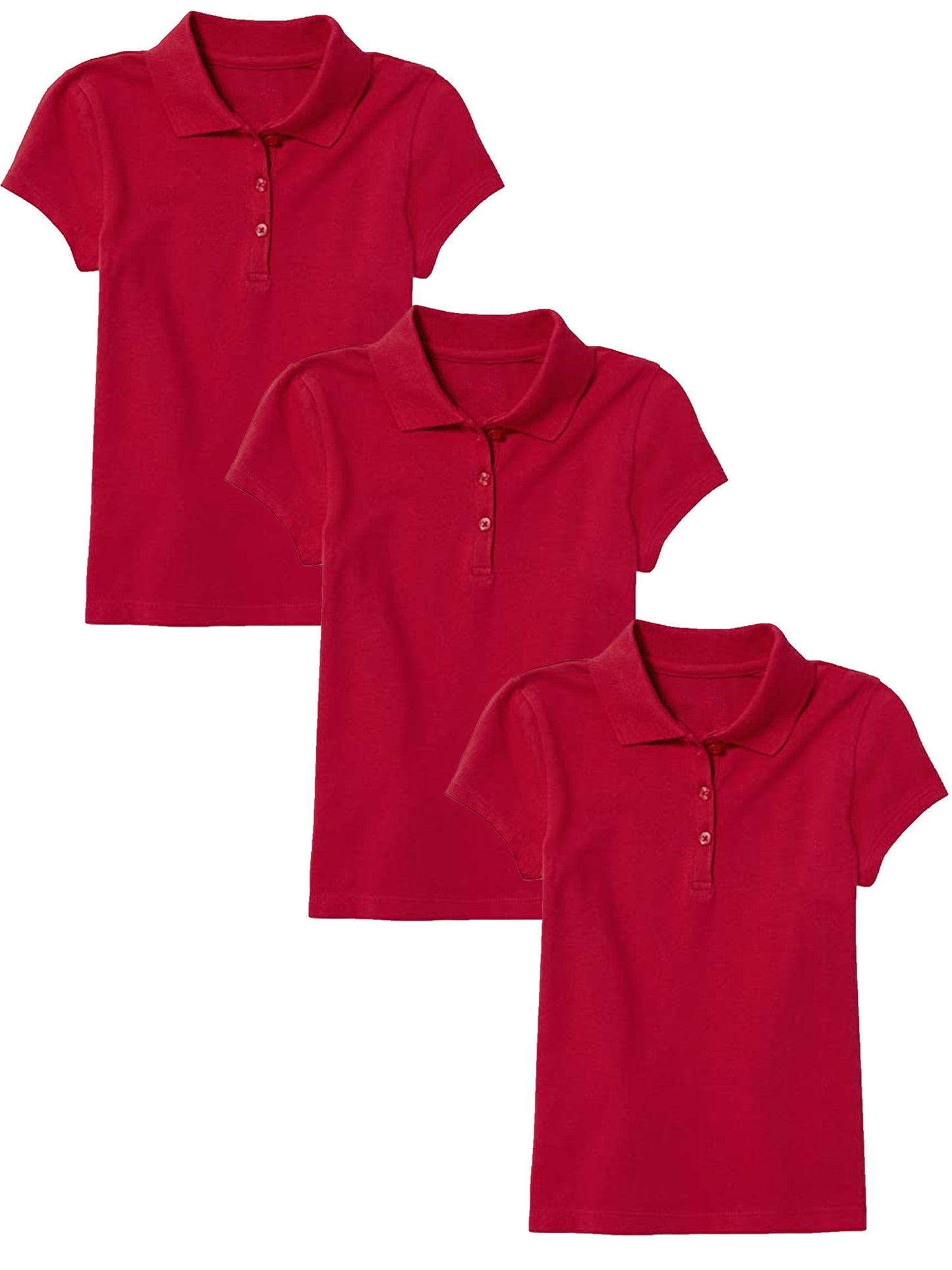 Girl's (3-PACK) Short Sleeve Polo Shirt (Sizes S-2X) - GalaxybyHarvic
