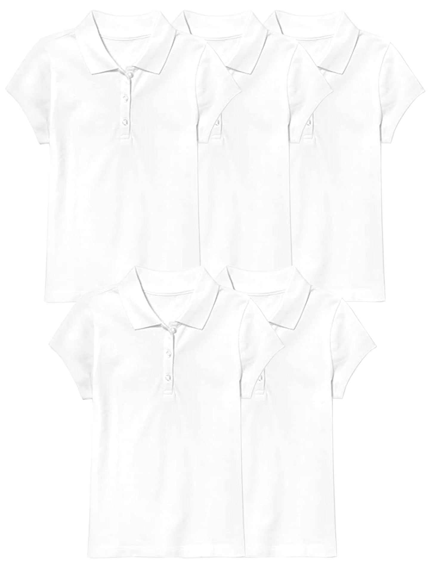 Girl's (5-PACK) Short Sleeve Polo Shirt (Sizes S-2X) - GalaxybyHarvic