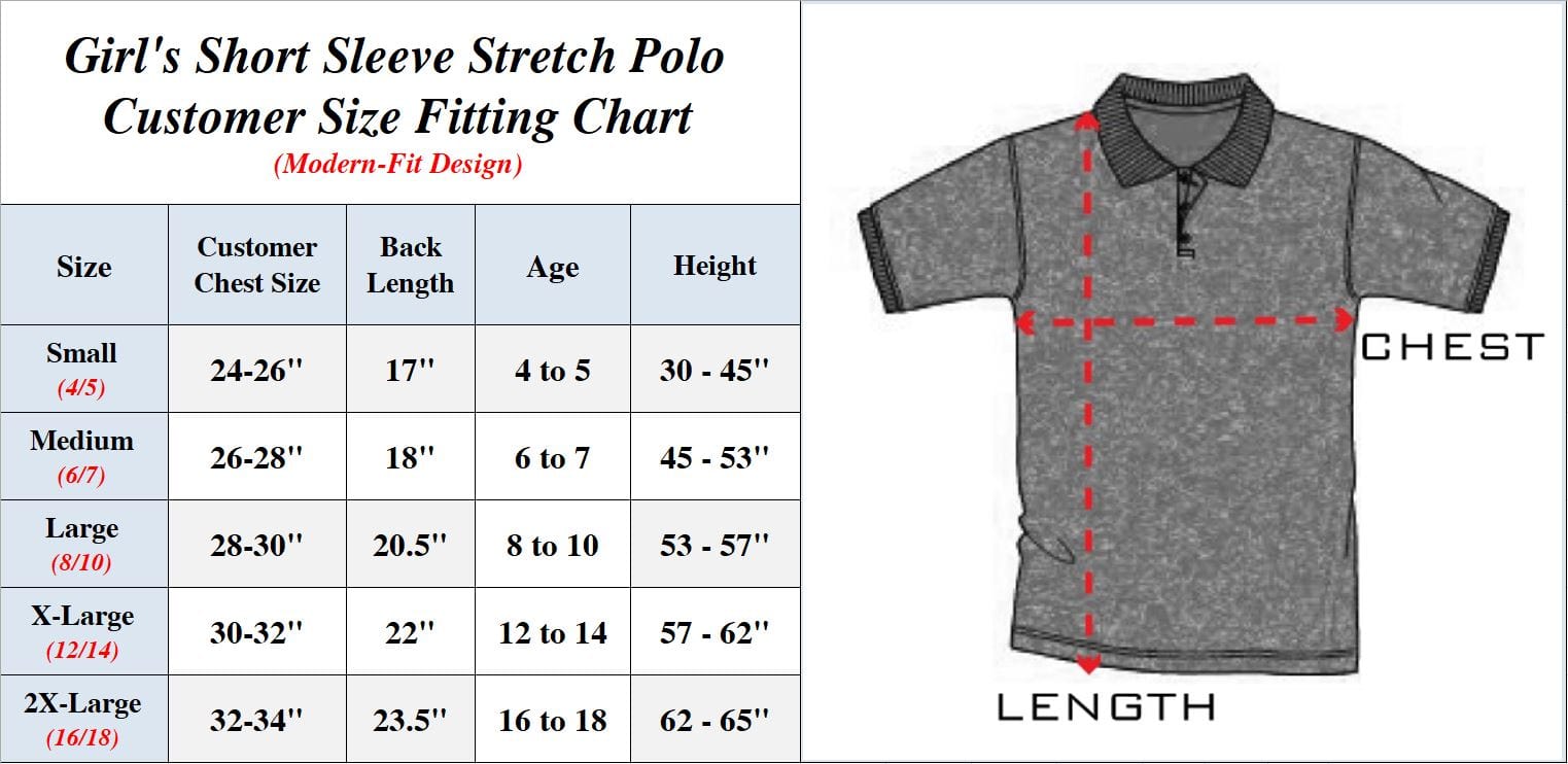 Girl's Short Sleeve Polo Shirt (Sizes S-2X) - GalaxybyHarvic