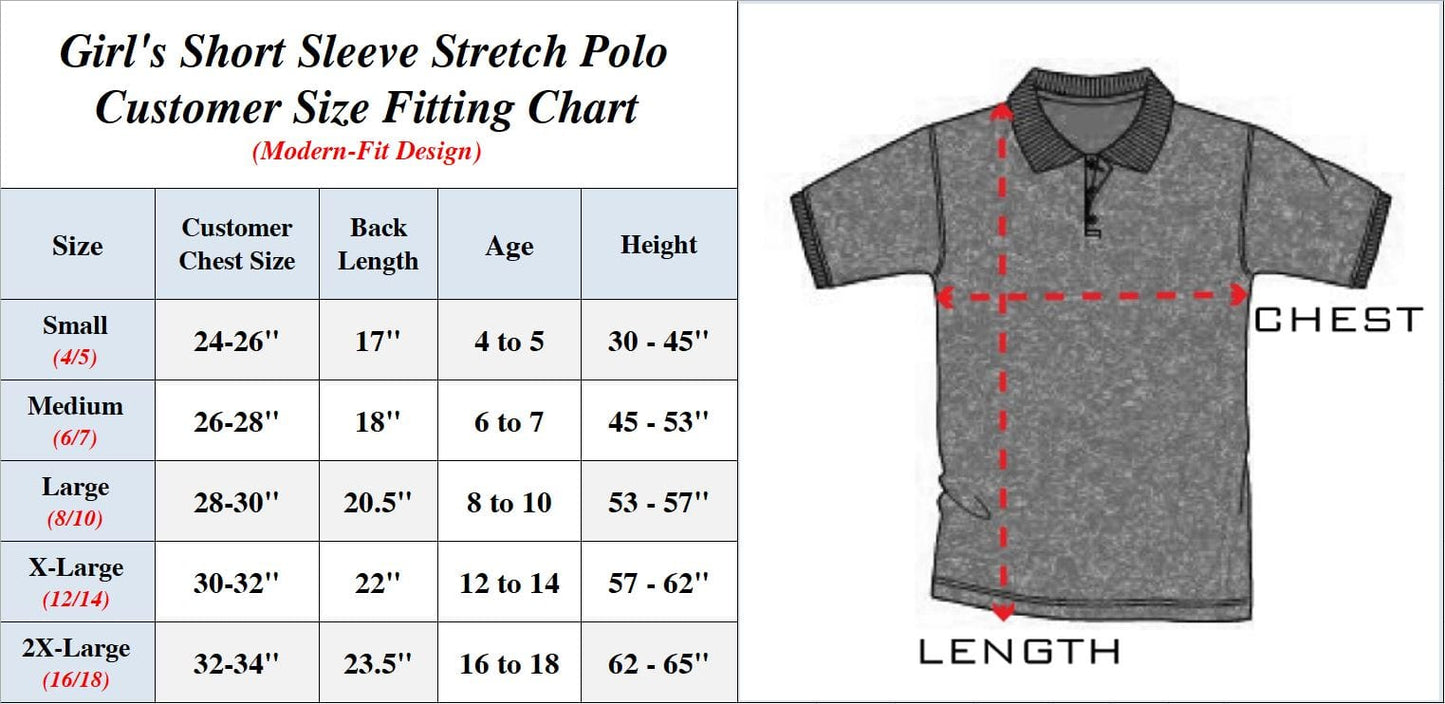 Girl's (3-PACK) Short Sleeve Polo Shirt (Sizes S-2X) - GalaxybyHarvic