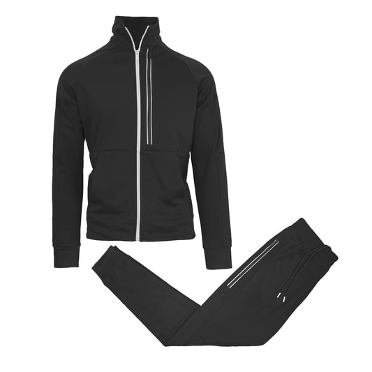 Men's Moisture Wicking Performance Active Sweater Track Jacket & Jogger 2-Piece Classic Set (Sizes, S-2XL) - GalaxybyHarvic