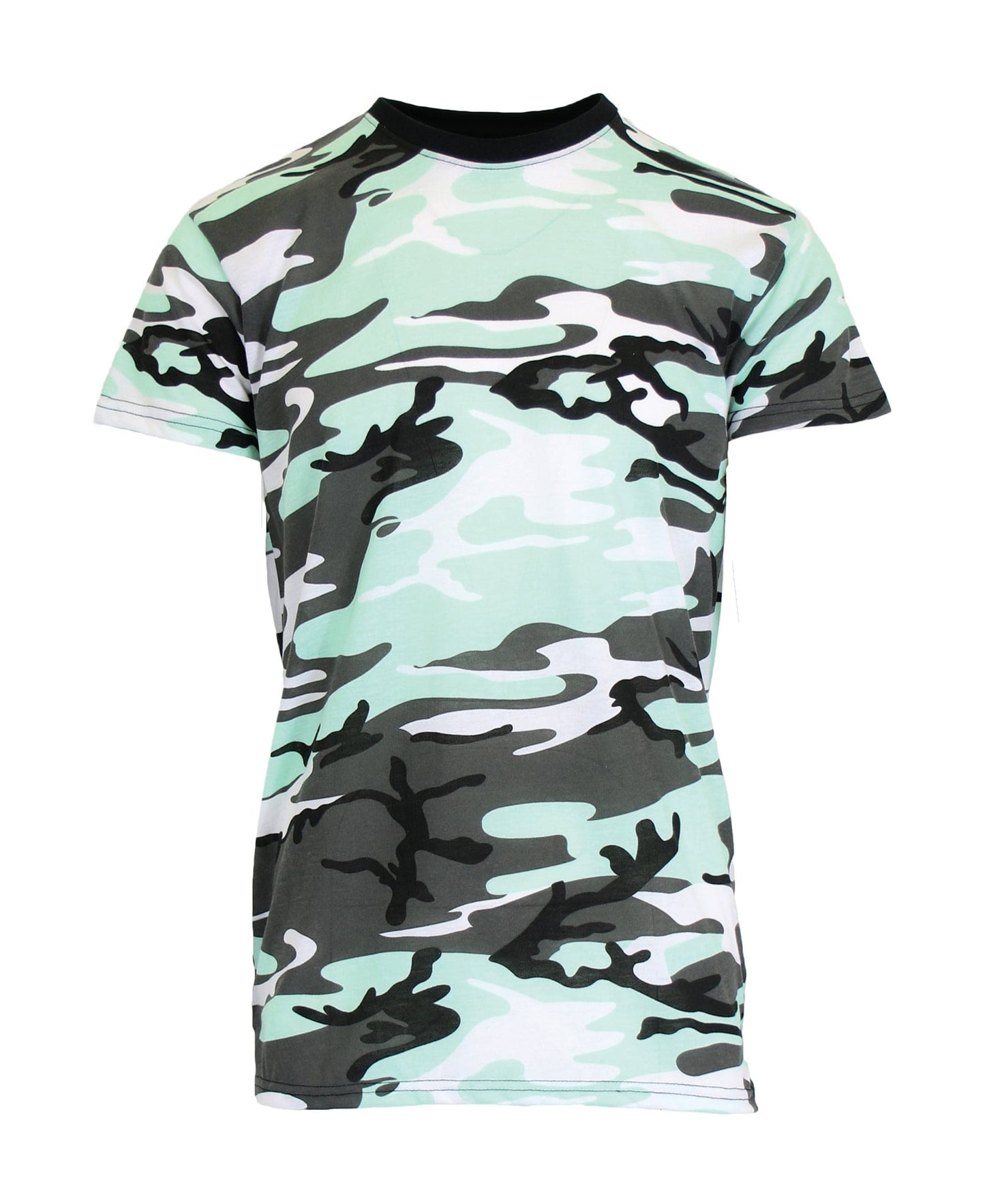 Men's Short Sleeve Hi-Low Crew Neck Camo Tee - GalaxybyHarvic