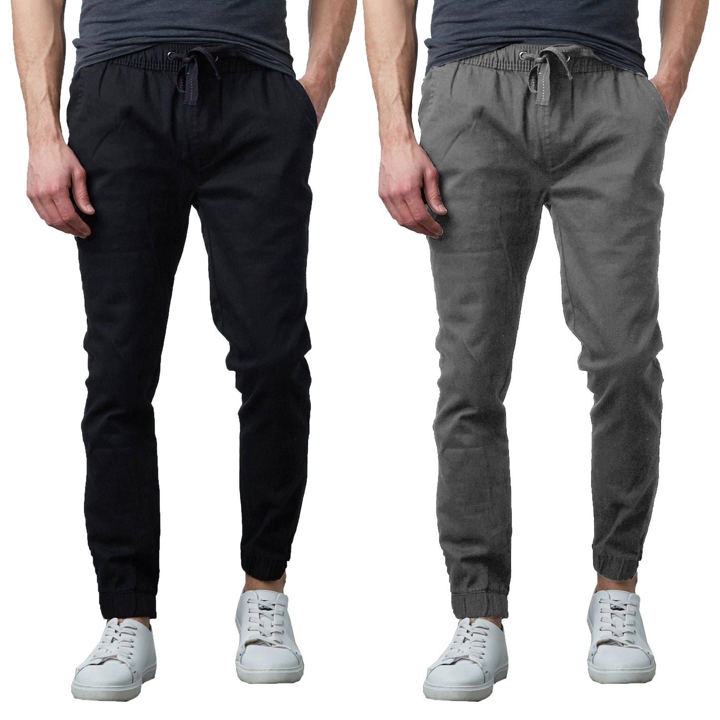 Men's 2-Pack Classic Cotton Stretch Twill Jogger Pants - GalaxybyHarvic