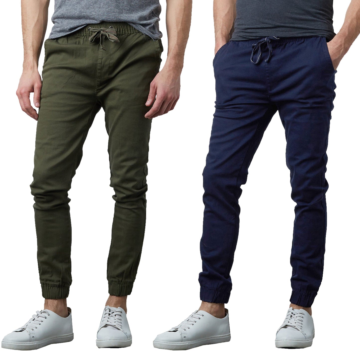 Men's 2-Pack Classic Cotton Stretch Twill Jogger Pants - GalaxybyHarvic