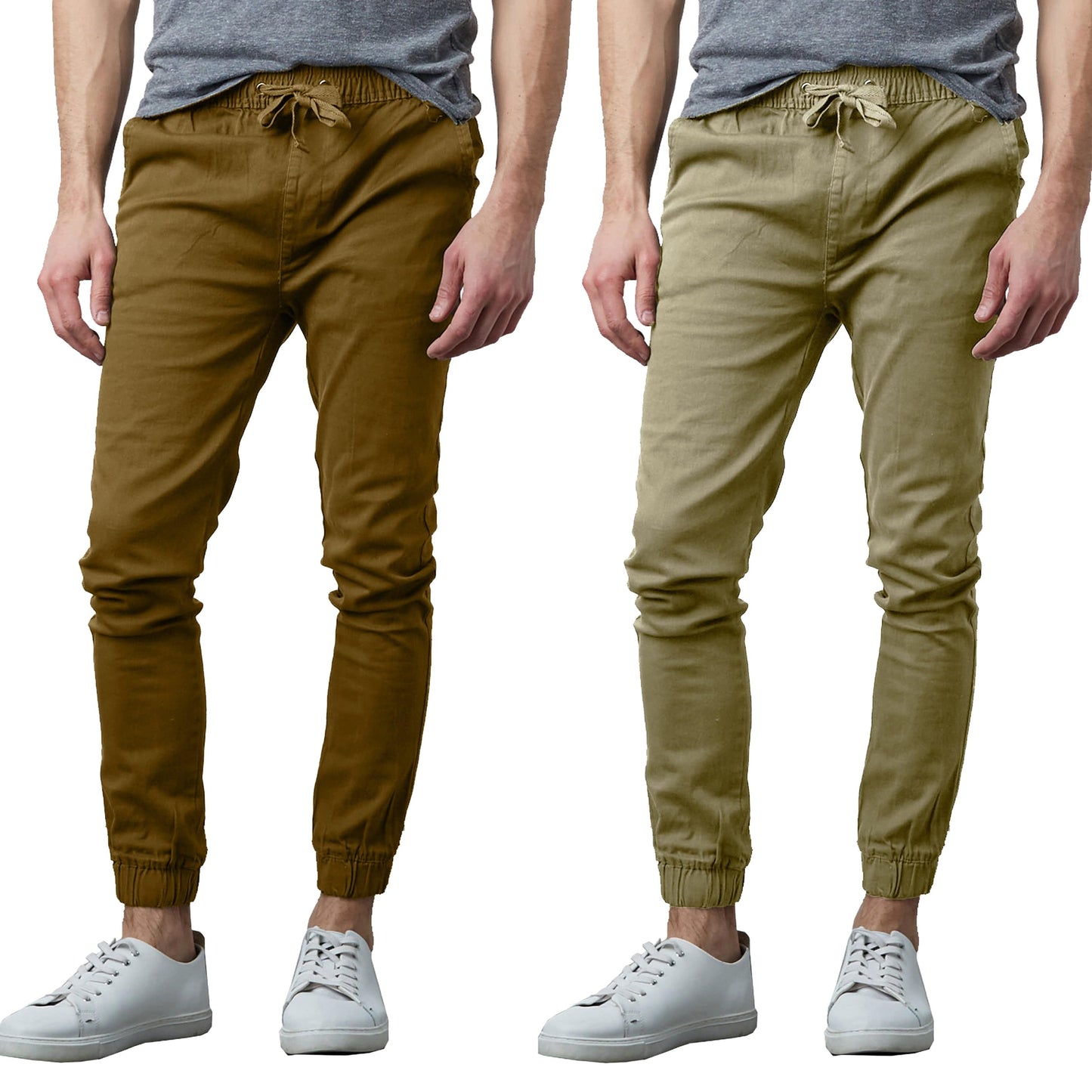 Men's 2-Pack Classic Cotton Stretch Twill Jogger Pants - GalaxybyHarvic