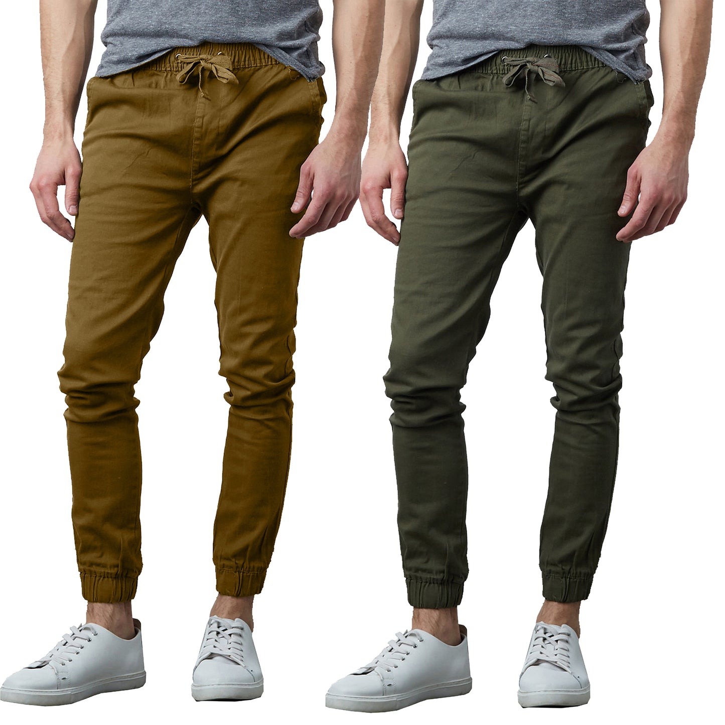 Men's 2-Pack Classic Cotton Stretch Twill Jogger Pants - GalaxybyHarvic