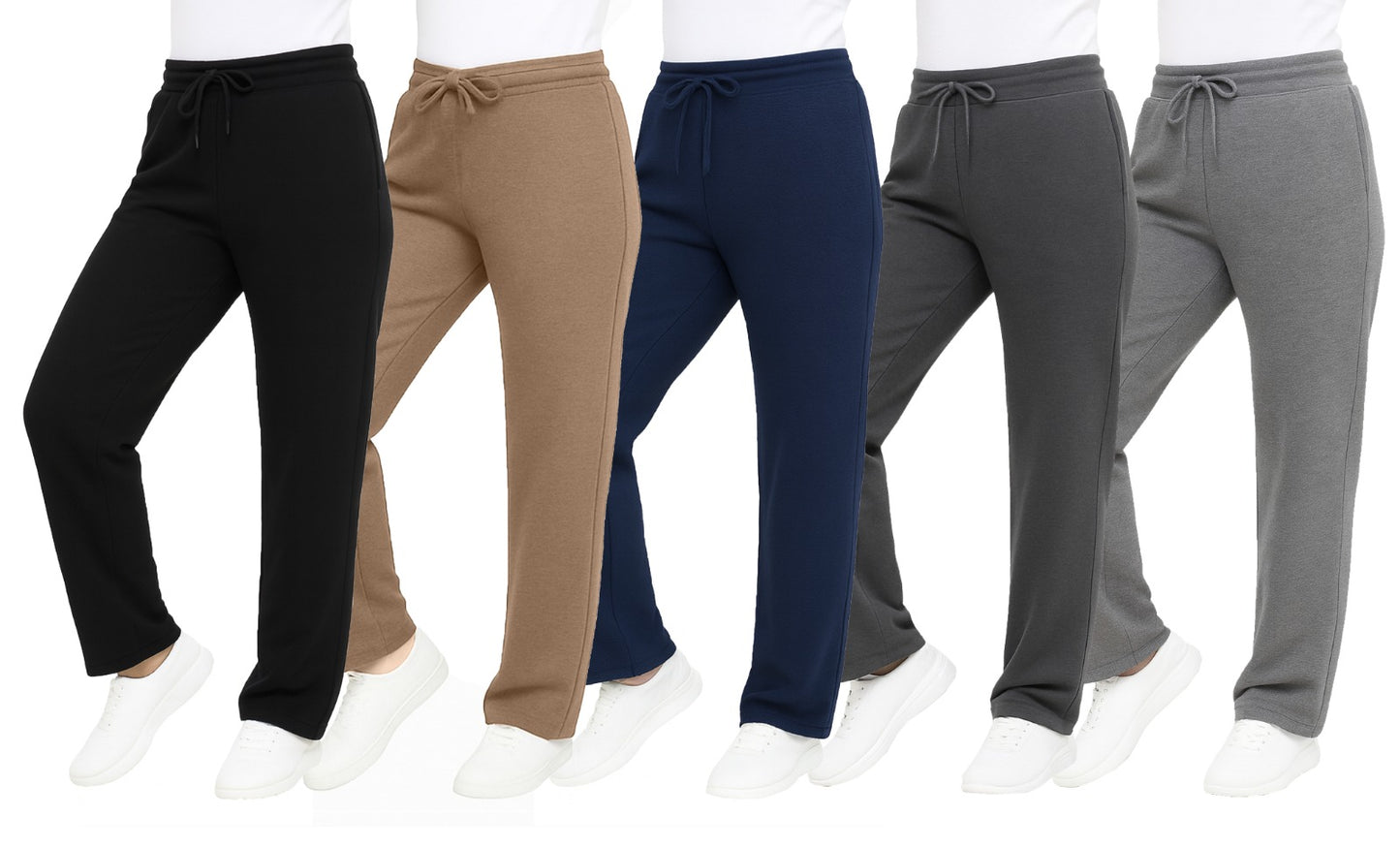 Women's Loose-Fit Classic Heavyweight Fleece Sweatpants with Open Bottom (S-3XL)