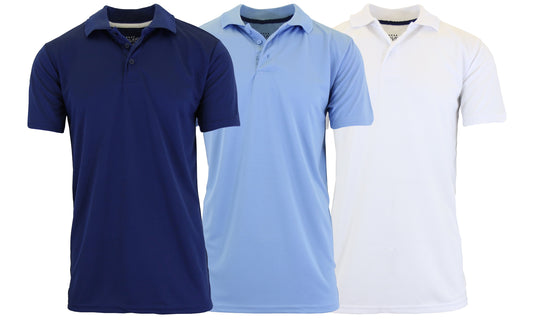 Men's Dry Fit Moisture-Wicking Polo Shirt (3-Pack) - GalaxybyHarvic