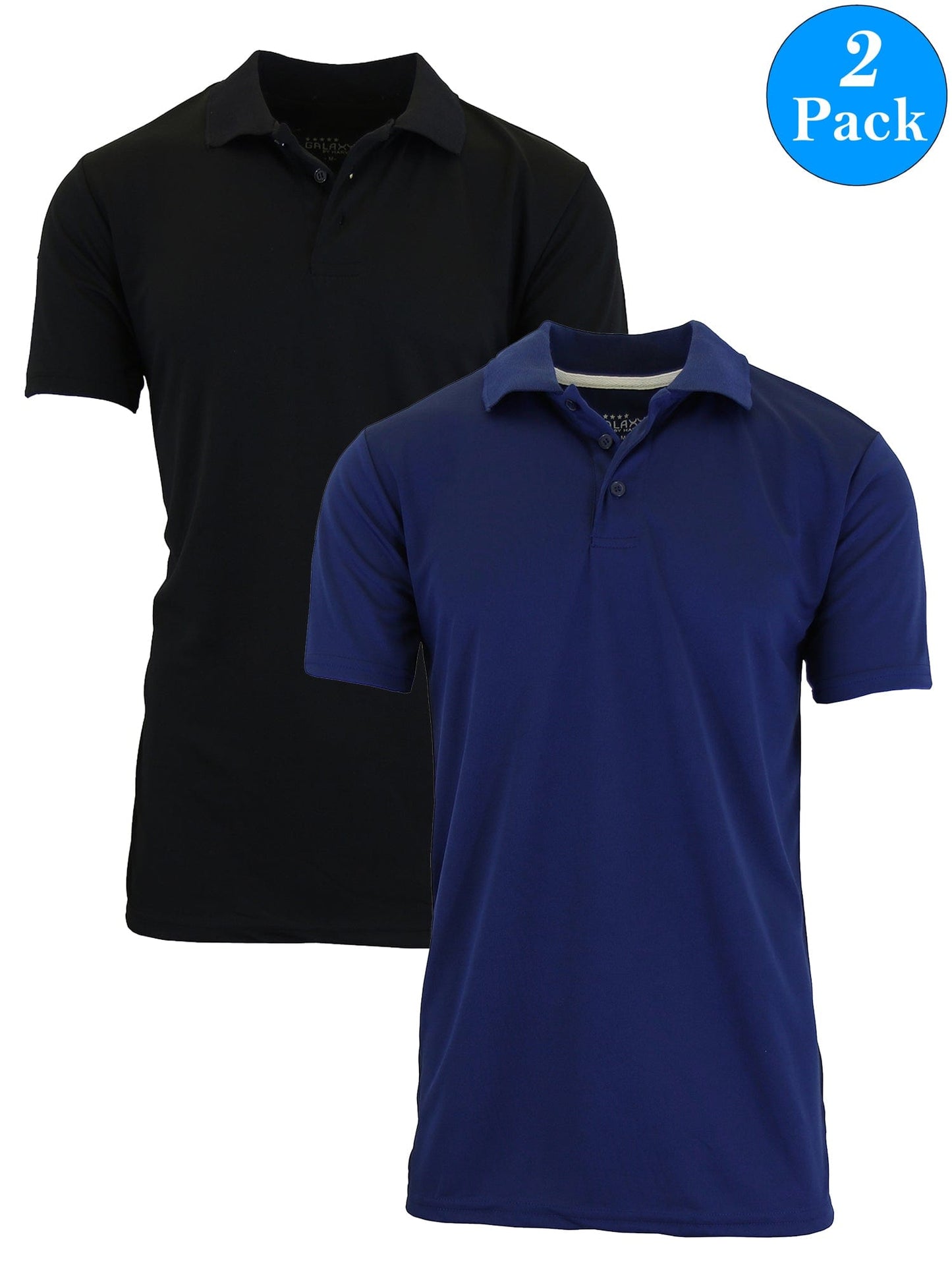 Men's Dry Fit Moisture-Wicking Polo Shirt (2-Pack) - GalaxybyHarvic