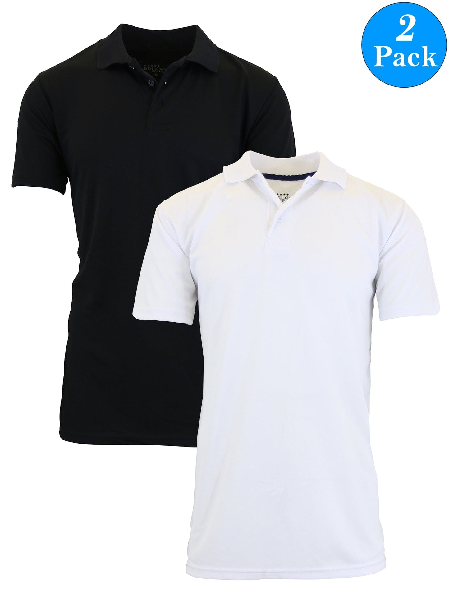 Men's Dry Fit Moisture-Wicking Polo Shirt (2-Pack) - GalaxybyHarvic