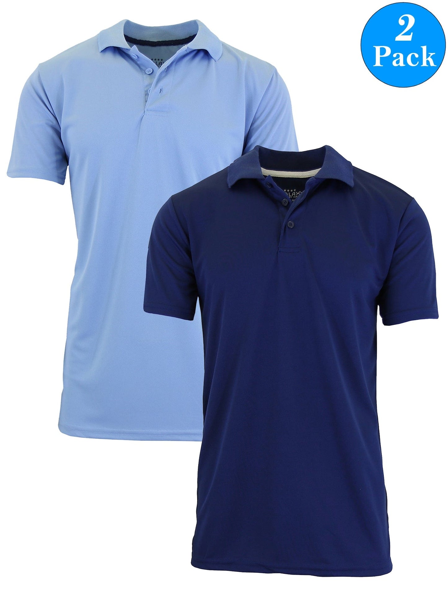 Men's Dry Fit Moisture-Wicking Polo Shirt (2-Pack) - GalaxybyHarvic
