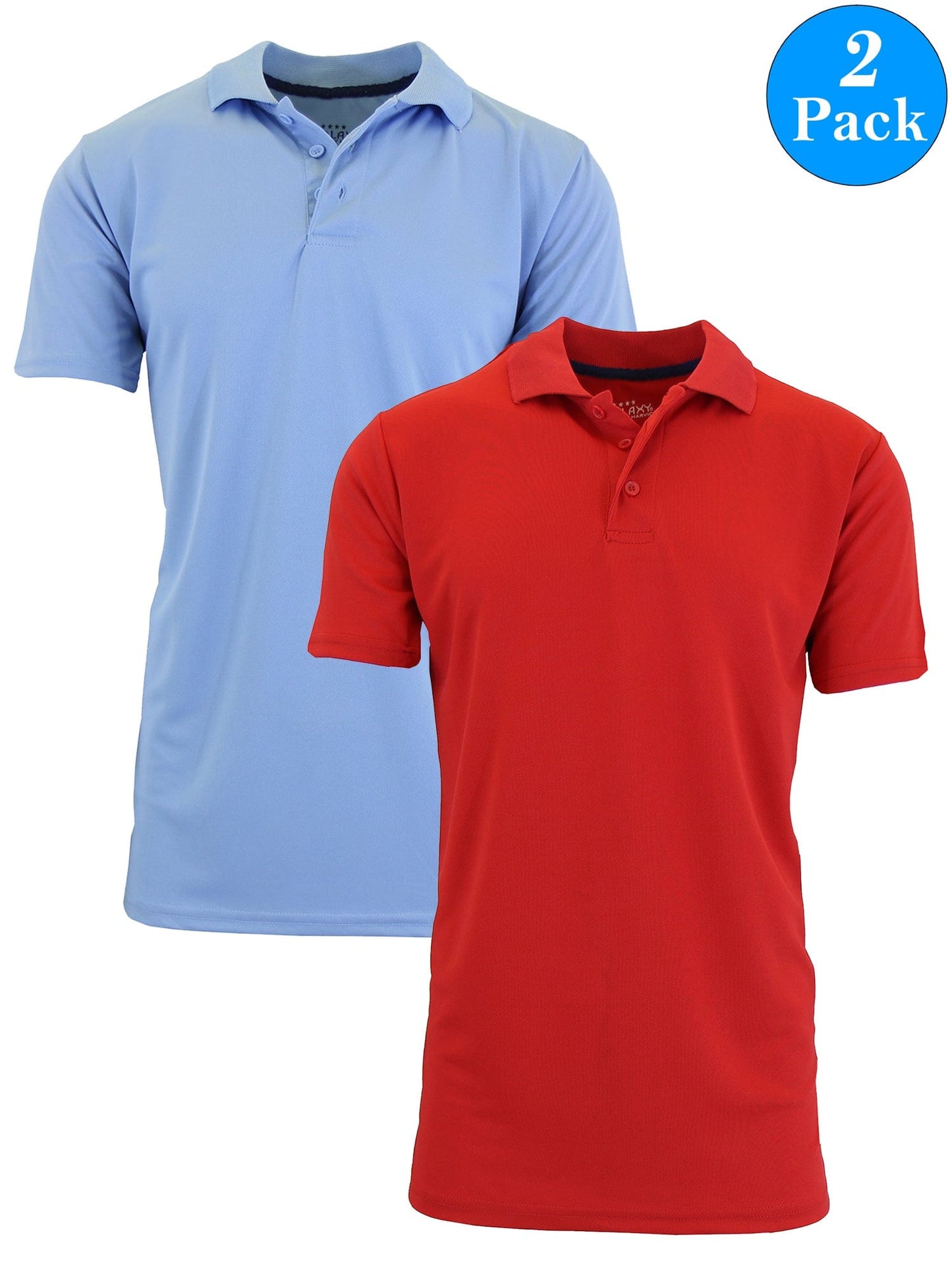 Men's Dry Fit Moisture-Wicking Polo Shirt (2-Pack) - GalaxybyHarvic