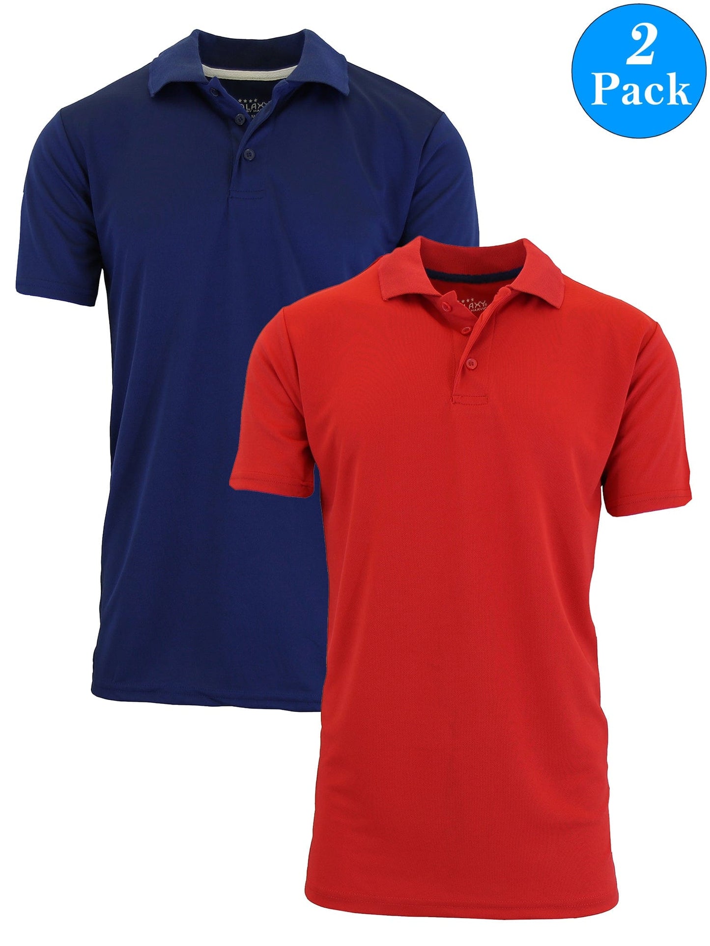 Men's Dry Fit Moisture-Wicking Polo Shirt (2-Pack) - GalaxybyHarvic