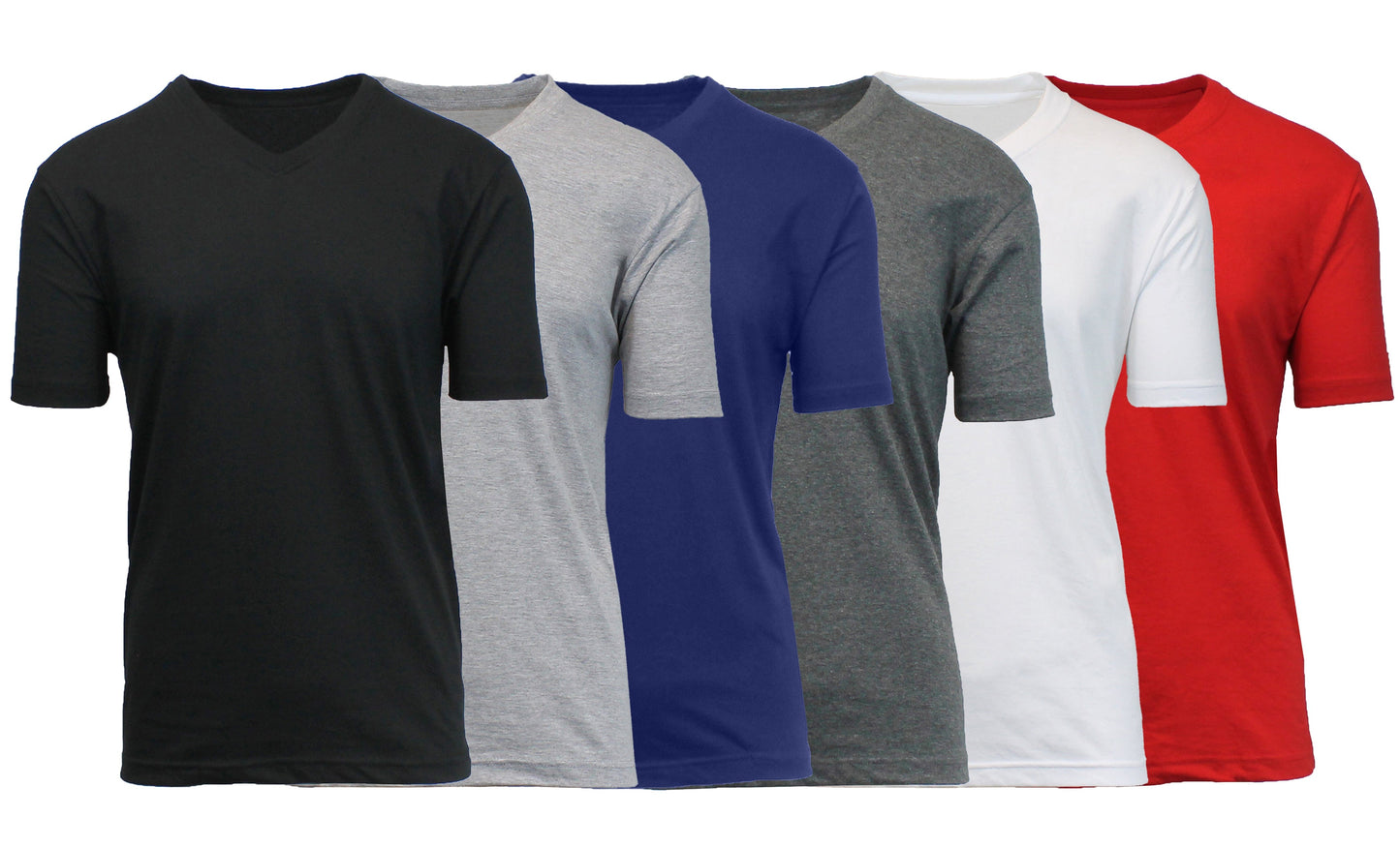 (6-Pack) Short Sleeve V-Neck Modern Fit Classic Tees (S-3XL) - GalaxybyHarvic
