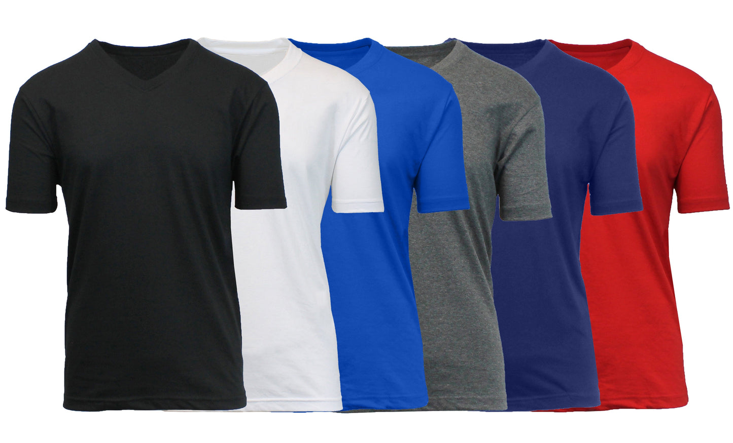(6-Pack) Short Sleeve V-Neck Modern Fit Classic Tees (S-3XL) - GalaxybyHarvic