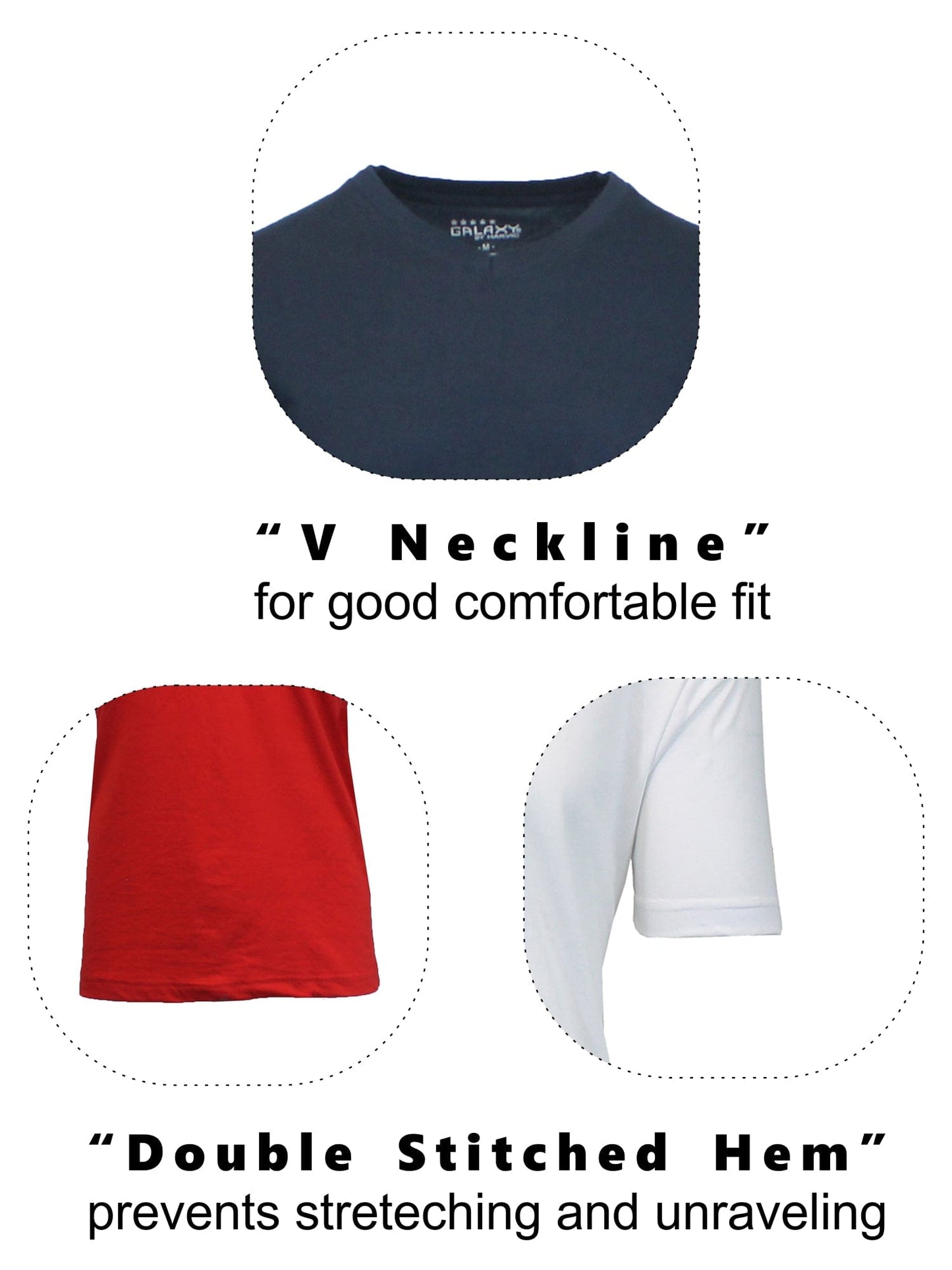 (6-Pack) Short Sleeve V-Neck Modern Fit Classic Tees (S-3XL) - GalaxybyHarvic