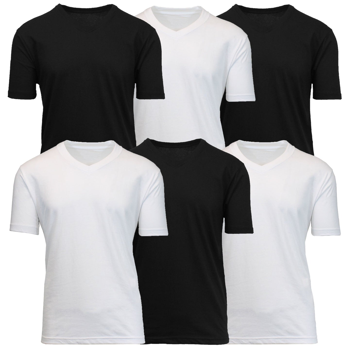 (6-Pack) Short Sleeve V-Neck Modern Fit Classic Tees (S-3XL) - GalaxybyHarvic