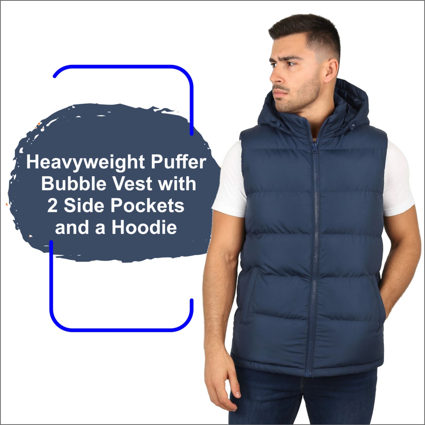 Men’s Heavyweight Hooded Puffer Bubble Vest