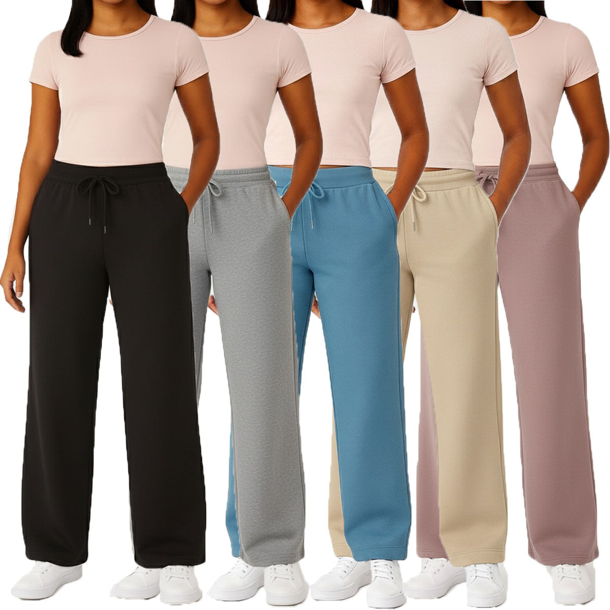 Women's Heavyweight Wide Leg Loose-Fit Fleece Sweatpants (S-2XL)