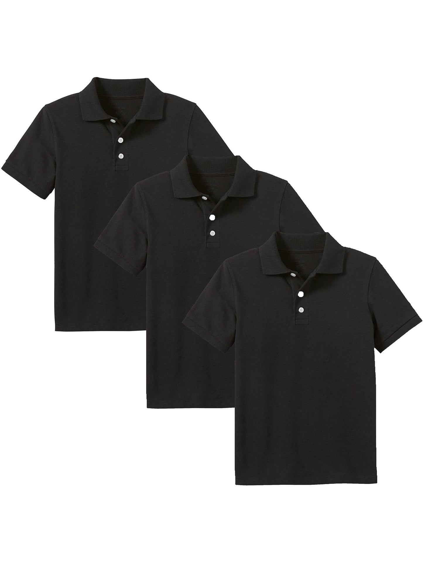 Young Boy's (3-PACK) Short Sleeve Polo Shirt (Sizes 4-7) - GalaxybyHarvic