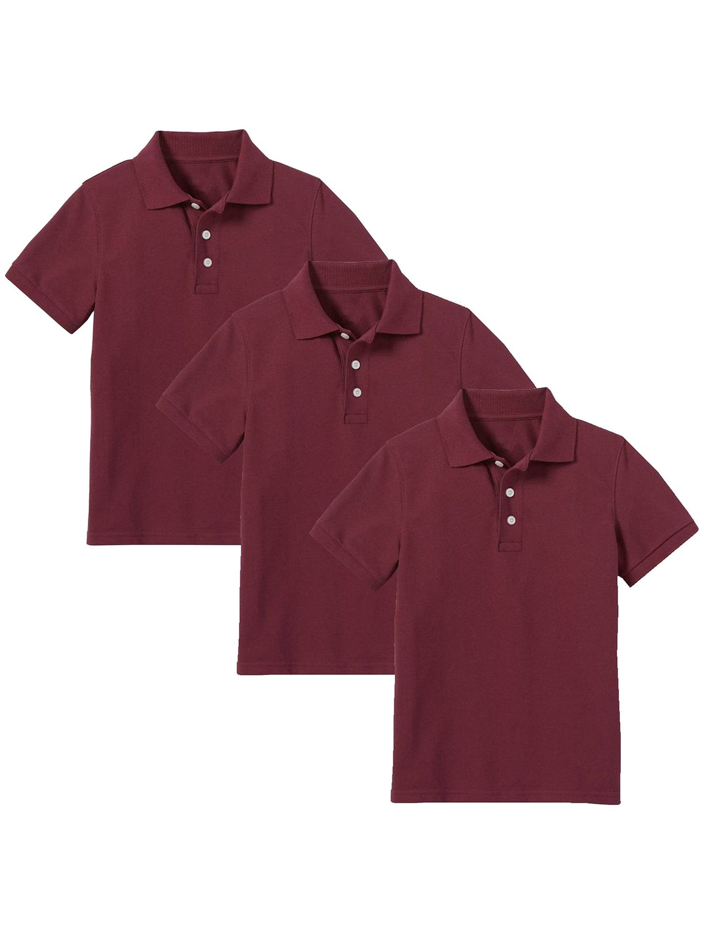 Young Boy's (3-PACK) Short Sleeve Polo Shirt (Sizes 4-7) - GalaxybyHarvic