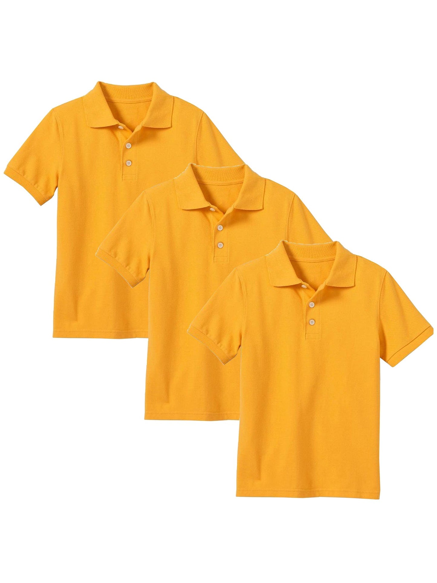 Young Boy's (3-PACK) Short Sleeve Polo Shirt (Sizes 4-7) - GalaxybyHarvic