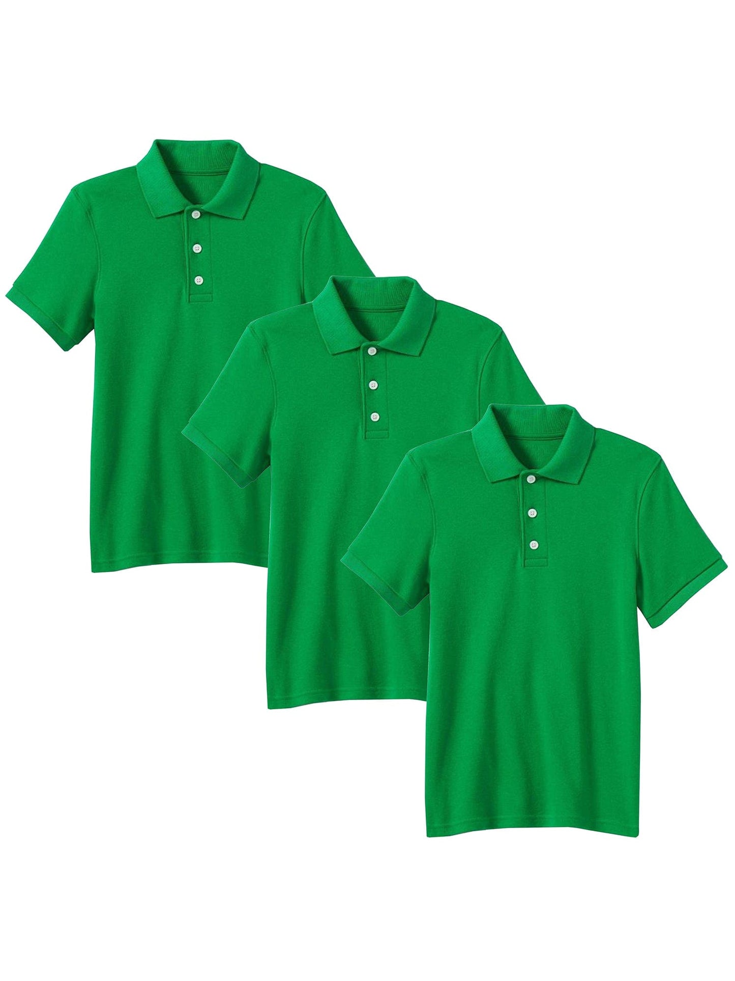 Young Boy's (3-PACK) Short Sleeve Polo Shirt (Sizes 4-7) - GalaxybyHarvic