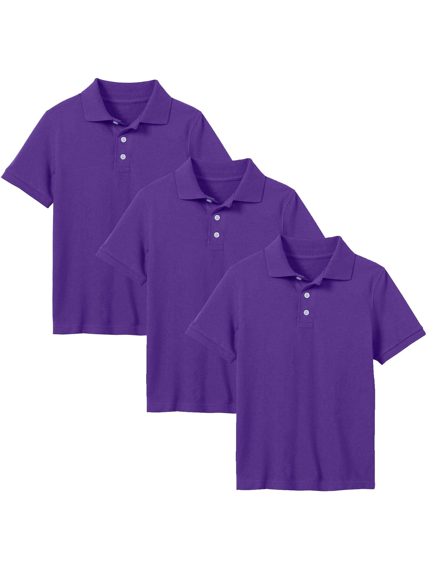 Young Boy's (3-PACK) Short Sleeve Polo Shirt (Sizes 4-7) - GalaxybyHarvic